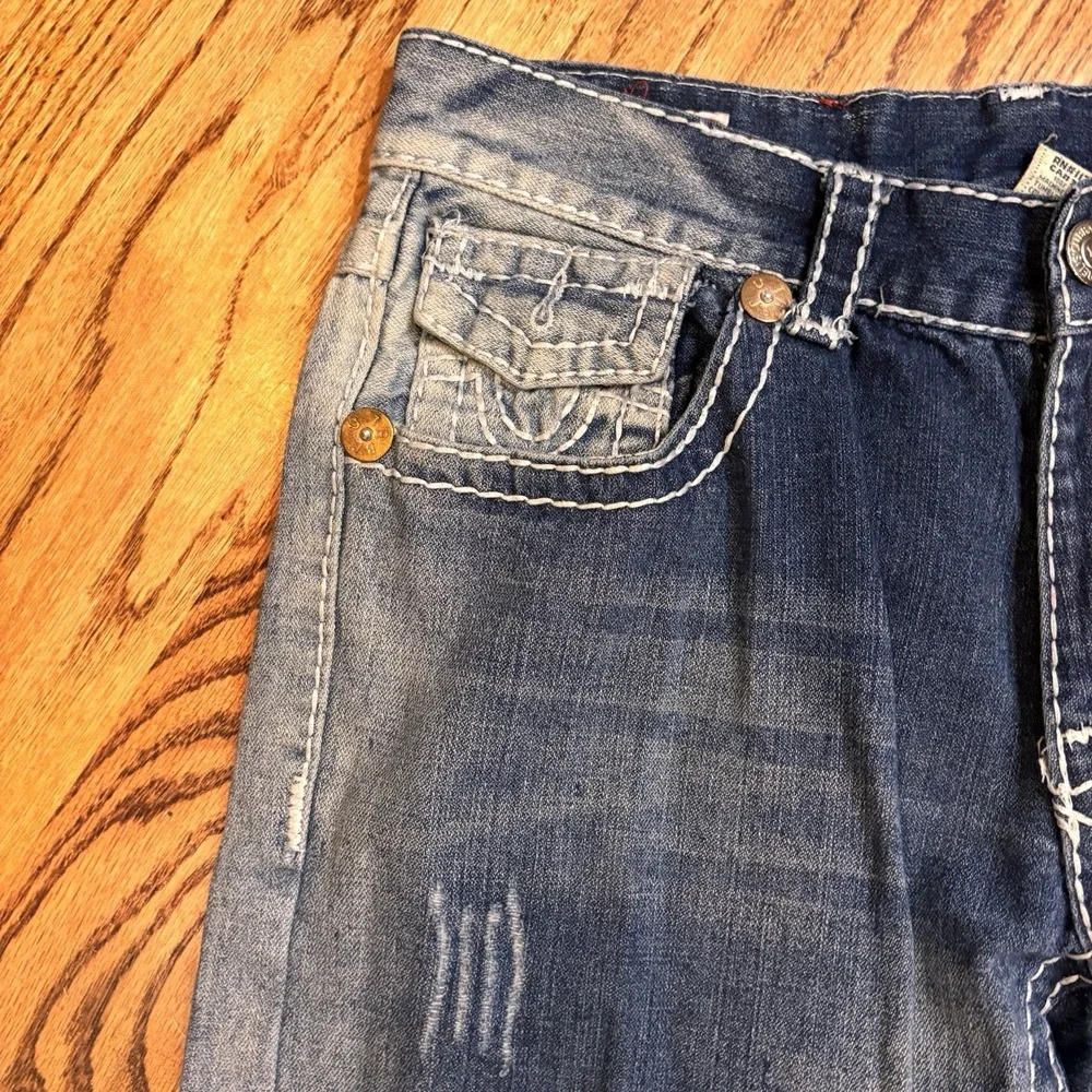 True Religion Joey Super T Row Seat Jeans Mens 36x29 Made USA World Tour Flap